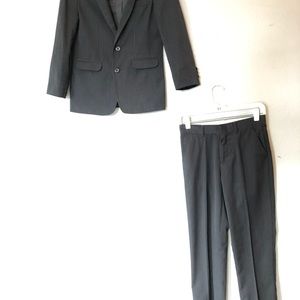 Boys Perry Ellis Suit Size 12 Black Pinstripe